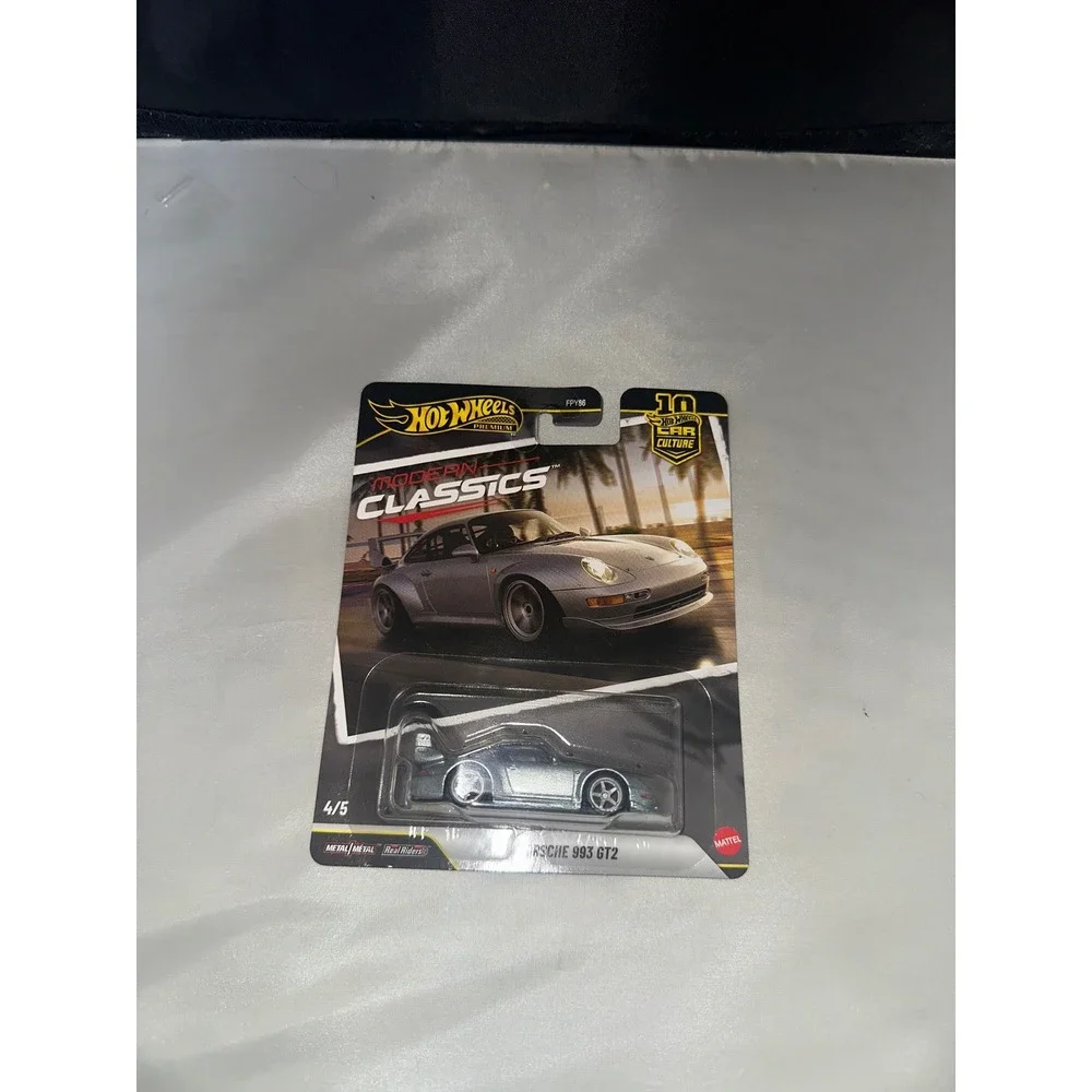 Hot Wheels Premium Modern Classics Porsche 993 GT2 Silver Real Riders FPY86